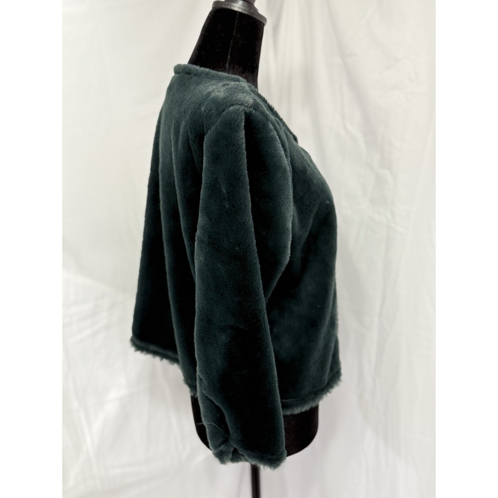 Calvin Klein Green Faux Fur Shrug Jacket Women's SZ Medium Party Cocktail - Picture 4 of 12